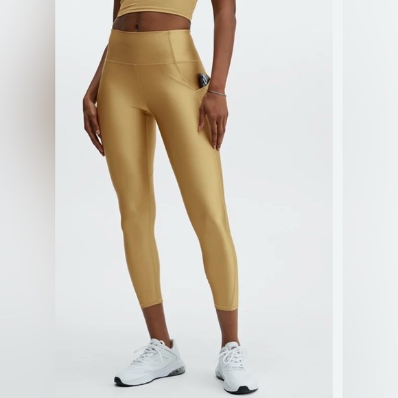 Fabletics shine oasis bronze small leggings Athleisure workout running pants - Picture 1 of 3